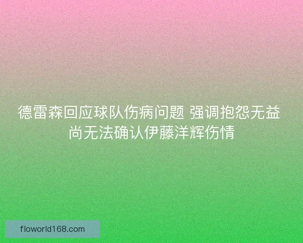 德雷森回应球队伤病问题 强调抱怨无益 尚无法确认伊藤洋辉伤情