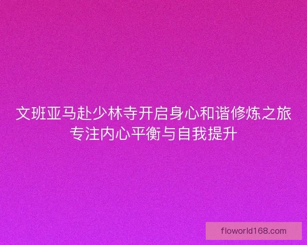 文班亚马赴少林寺开启身心和谐修炼之旅专注内心平衡与自我提升