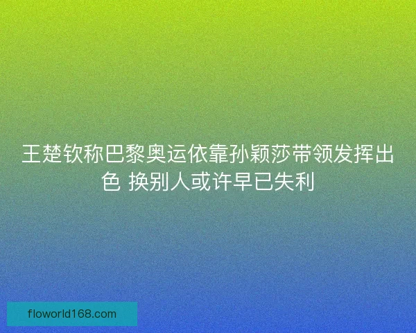 王楚钦称巴黎奥运依靠孙颖莎带领发挥出色 换别人或许早已失利