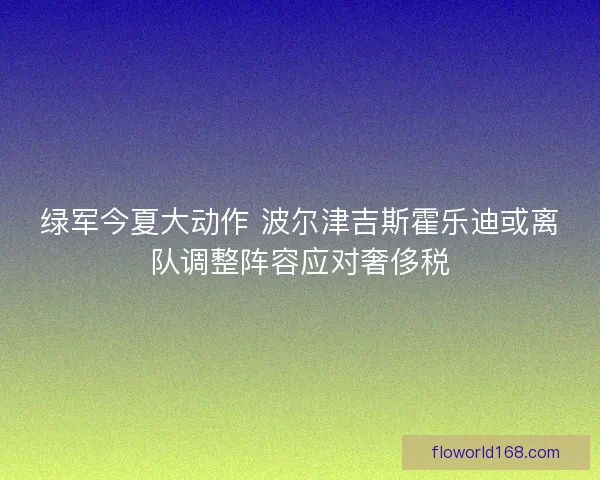 绿军今夏大动作 波尔津吉斯霍乐迪或离队调整阵容应对奢侈税