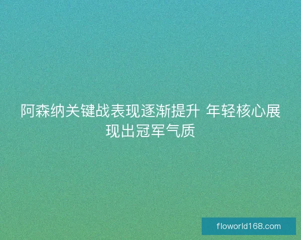 阿森纳关键战表现逐渐提升 年轻核心展现出冠军气质 阿森纳关键战表现逐渐提升 年轻核心展现出冠军气质