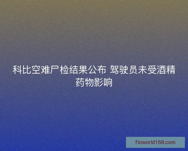 科比空难尸检结果公布 驾驶员未受酒精药物影响